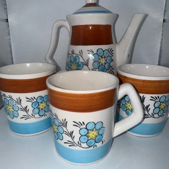 Mid-Century Modern (MCM) Tea / coffee pot * 1970s * 3 Cups * Made Japan - Picture 2 of 11